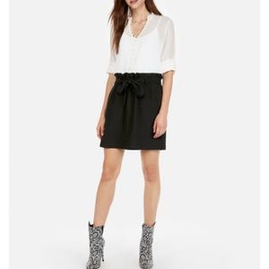 High Waisted Sash-Tie Waist Mini Skirt